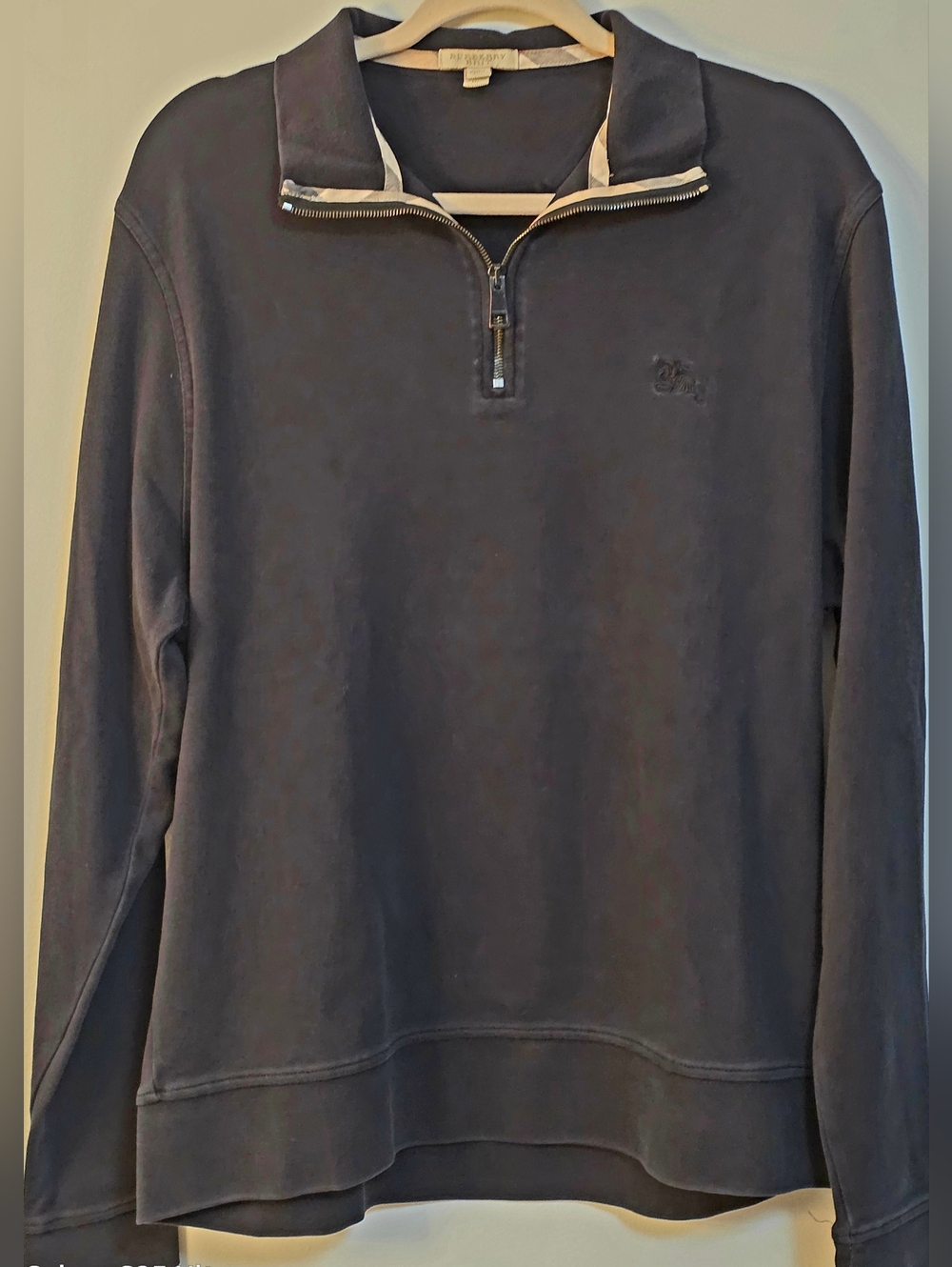 Burberry Brit Men's XL Quarter-Zip Pullover Sweatshirt in Navy